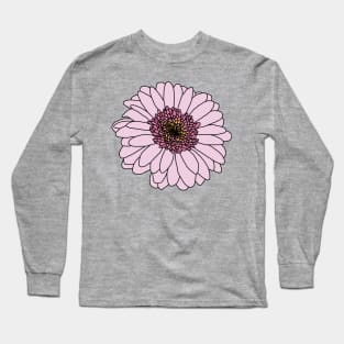 Pink Gerbera Floral Drawing Long Sleeve T-Shirt